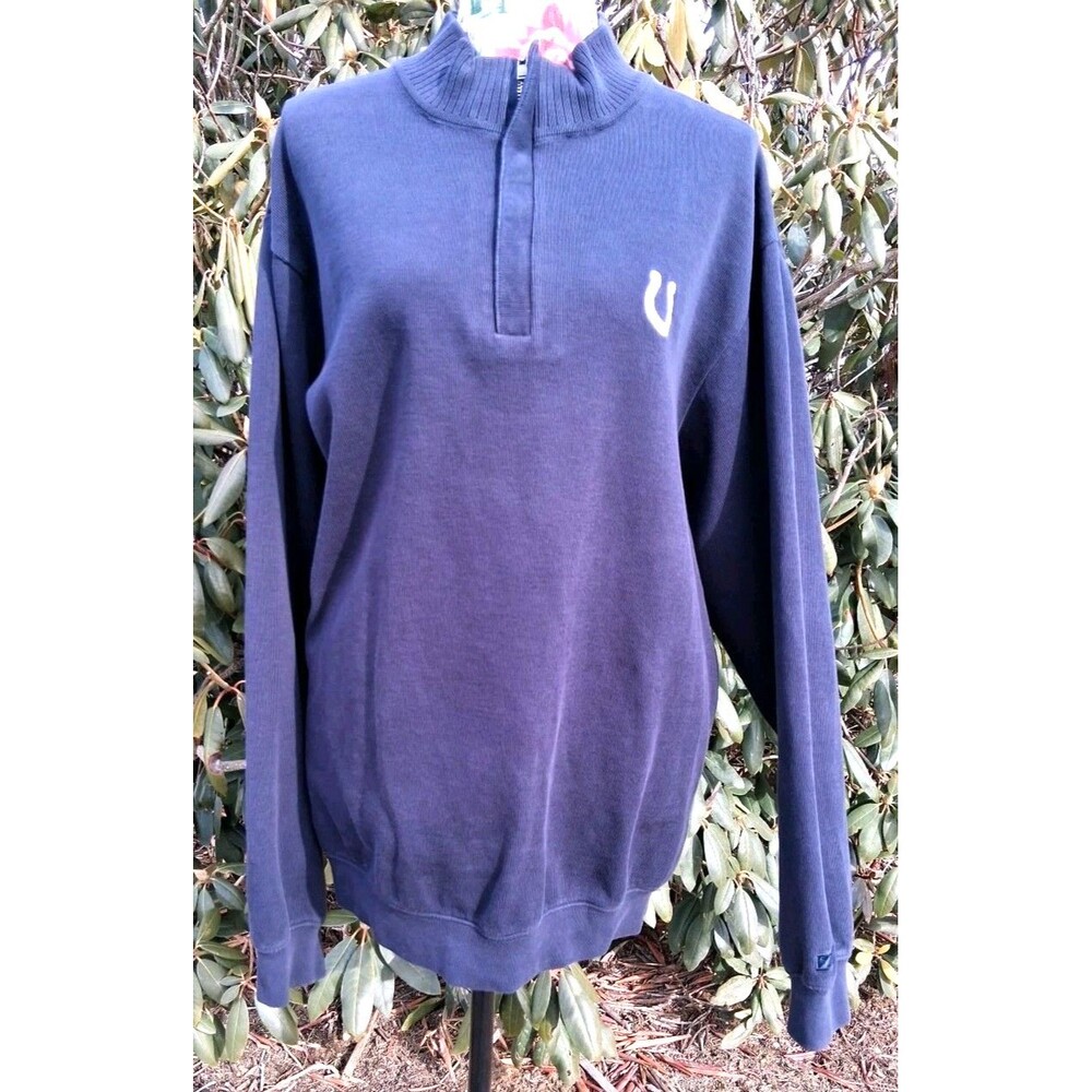 Cutter & Buck 1/4 Zip Indianapolis Colts Sweater Men XL Blue Mockneck Preppy Dad